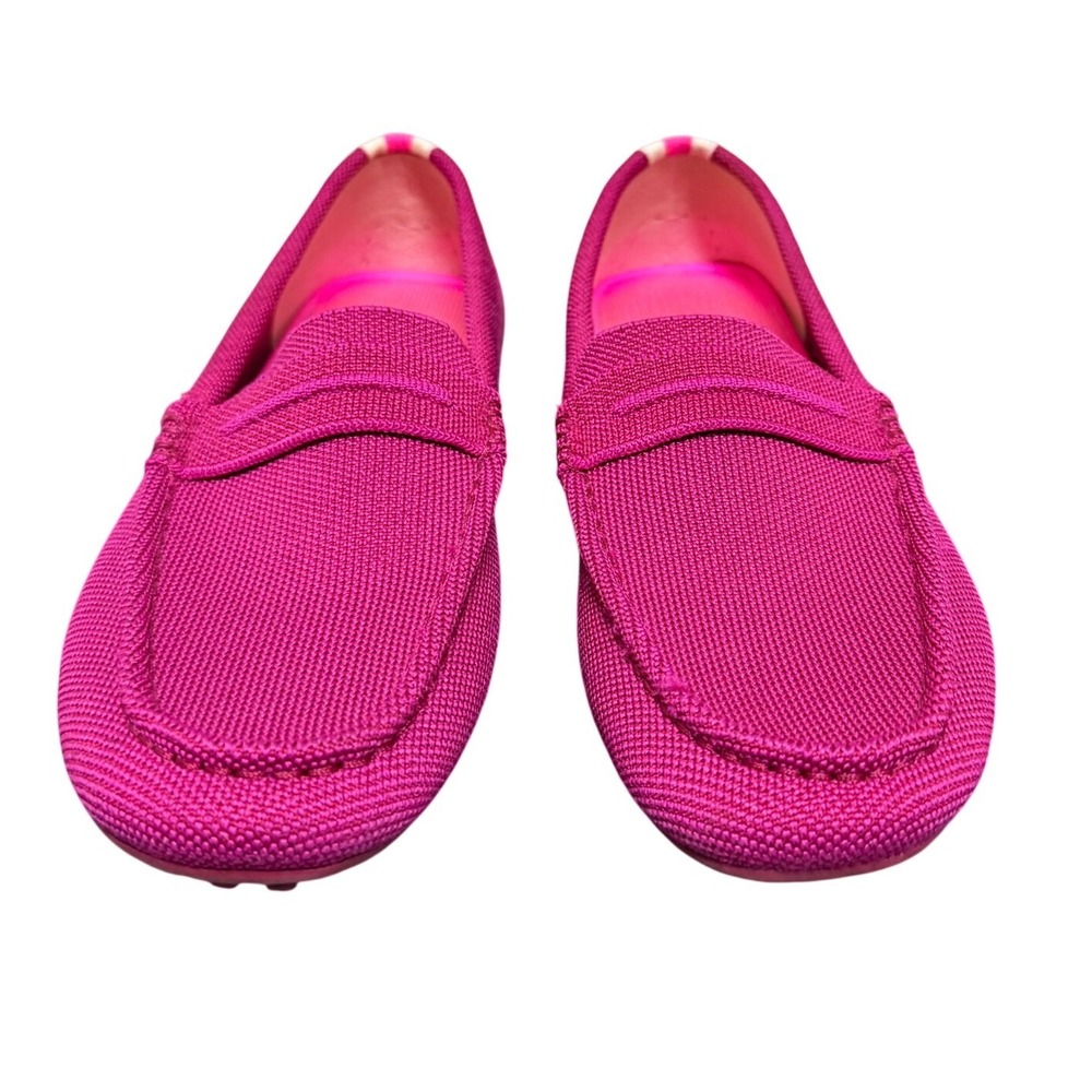 Rothy's The Driver Womens 10.5 Dragon Fruit Pink Knit Loafer EUC
